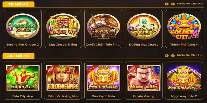 Đa dạng các trò chơi tại nền tảng